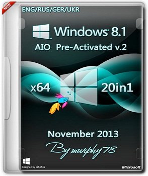 Windows 8.1 x64 AIO 20in1 Pre-Activated v.2 November (2013) Русский