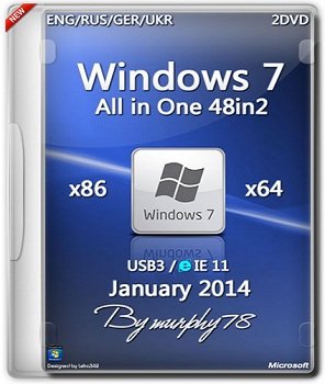 Windows 7 SP1 (x86-x64) AIO 48in2 IE11 Jan2014 (2014) Русский