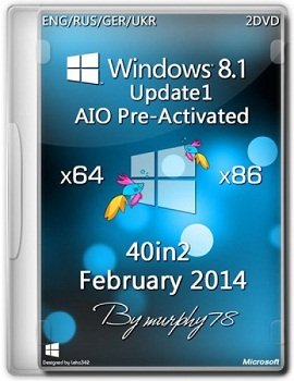 Windows 8.1 x86-x64 Update1 AIO 40in2 Pre-Activated DaRT1 Feb2014 (2014) Русский