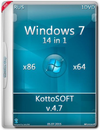 Windows 7 SP1 (x86-x64) 14in1 KottoSOFT v.4.7 (2015) [Rus]