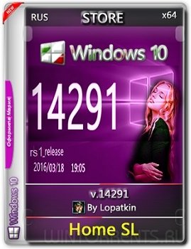 Windows 10 Home SL 14291 (x64) RU STORE by Lopatkin (2016) [Rus]