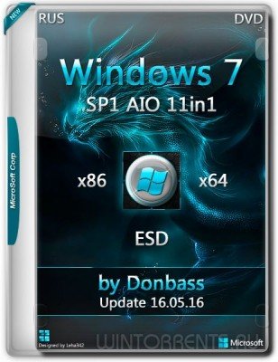 Windows 7 SP1 AIO 11in1 (x86-x64) ESD by Donbass v.16.05.16 (2016) [Rus]