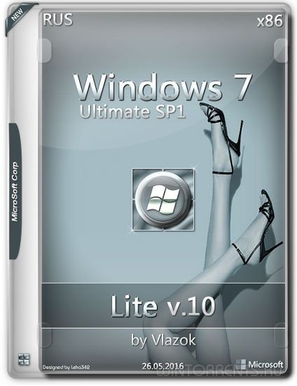 Windows 7 Ultimate Sp1 (x86) by vlazok v.10 Lite (2016) [Rus]