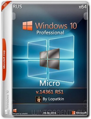 Windows 10 Pro (x64) 14361 rs1 by Lopatkin Micro (2016) [Rus]