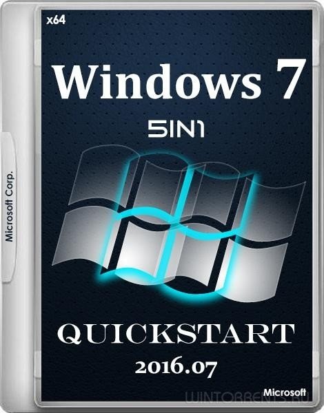 Windows 7 SP1 5-in-1 (x64) QuickStart v.16.07 (2016) [Rus]