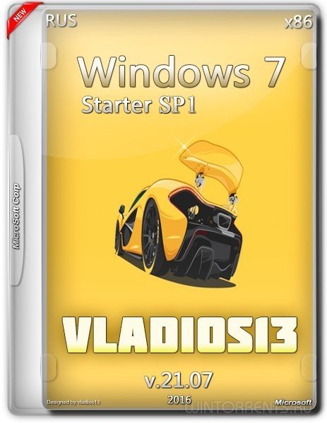 Windows 7 Starter SP1 (x86) By Vladios13 v.21.07 (2016) [Rus]