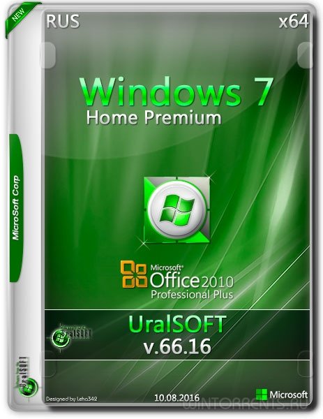 Windows 7 HomePremium & Office2010 by UralSOFT v.66.16 (x64) (2016) [Rus]