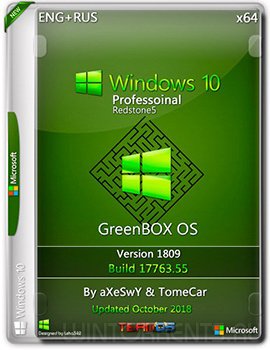Windows 10 Pro (x64) 1809 GreenBOX OS by aXeSwY & TomeCar