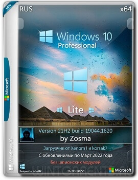 Windows 10 Pro (x64) Lite 21H2.19044.1620 by Zosma