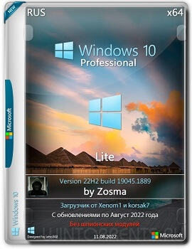 Windows 10 Pro (x64) Lite 22H2.19045.1889 by Zosma
