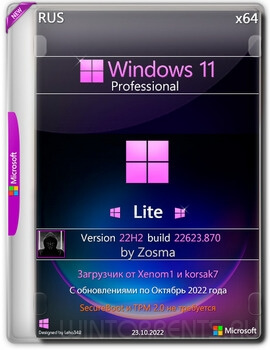 Windows 11 Pro (x64) Lite 22H2.22623.870 by Zosma