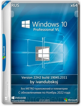Windows 10 Pro VL (x64) 22H2.19045.2311 by ivandubskoj 17.11.2022