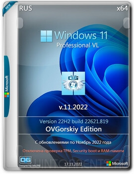 Windows 11 Pro VL (x64) 22H2.22621.819 by OVGorskiy v.11.2022