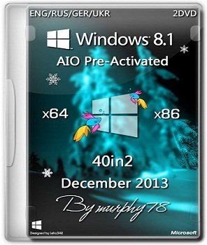 Windows 8.1 x86/x64 AIO 40in2 Pre-Activated DaRT 8.1 (2013) Русский