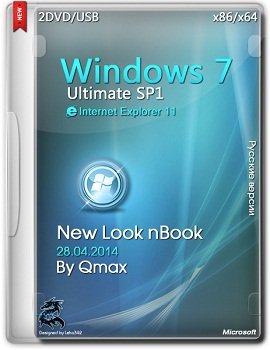 Windows 7 SP1 Ultimate (x86/x64) New Look nBook By Qmax (2014) Русский