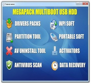 Megapack Multiboot (USB/HDD-78GB) v.01.15 by Megapack (2015) Rus