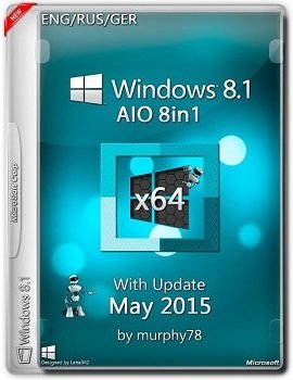 Windows 8.1 AIO 8in1 (x64) With Update May by murphy78 (2015) [ENG/RUS/GER]