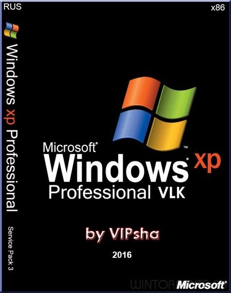 Windows XP Pro SP3 (x86) VLK Rus v.16.4.24 by VIPsha (2016) [Rus]