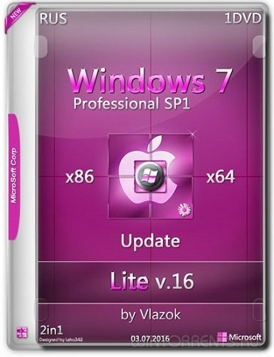 Windows 7 Pro SP1 (x86-x64) Update Lite by vlazok v.16 (2016) [Rus]