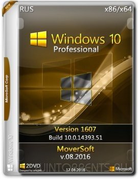 Windows 10 Pro ver.1607 MoverSoft v.08.2016 (x86-x64) (2016) [Rus]