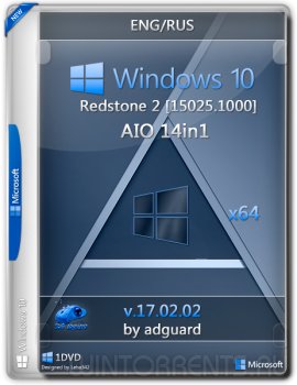 Windows 10 Redstone 2 (x64) AIO 14in1 [15025.1000] adguard v17.02.02 (2017) [En/Ru]