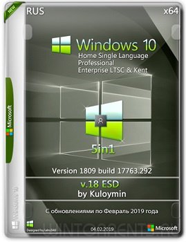 Windows 10 5in1 (x64) 1809.17763.292 ESD by Kuloymin v.18