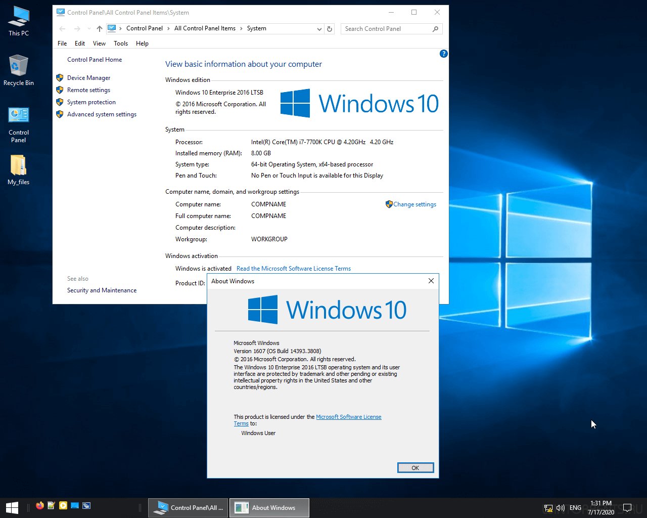Windows 10 enterprise ключ. Windows 10 Enterprise. Windows 10 Box LTSB. Защитник Windows в LTSB 2016. Windows 1607.