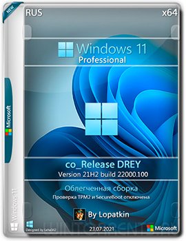 Windows 11 Pro (x64) 21H2.22000.100 co_Release DREY by Lopatkin