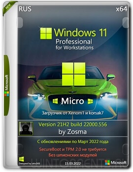 Windows 11 Pro For Workstations (x64) Micro 21H2.22000.556 by Zosma
