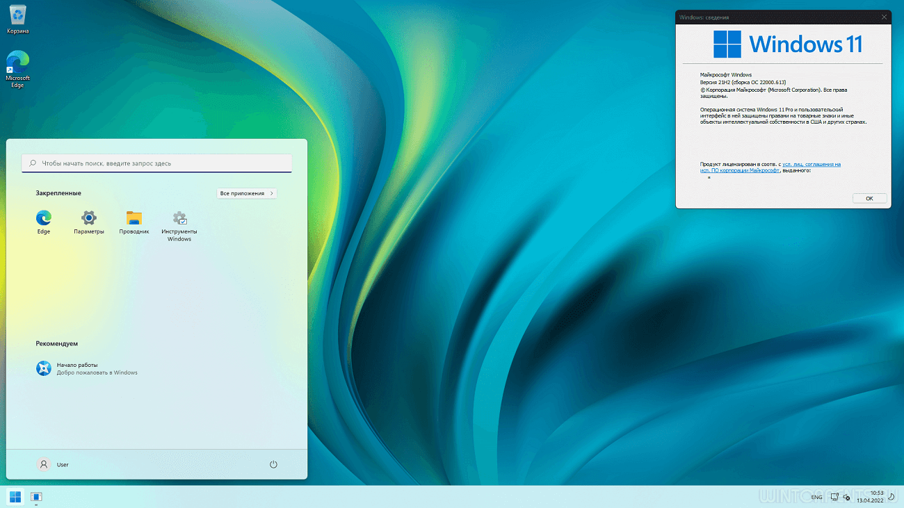 Windows 11 Pro (x64) 21H2.22000.613 GX 13.04.22
