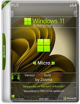 Windows 11 (x64) Enterprise 22H2.22610.1 Micro by Zosma