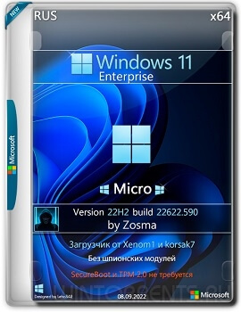 Windows 11 Enterprise (x64) 22H2.22622.590 Micro by Zosma