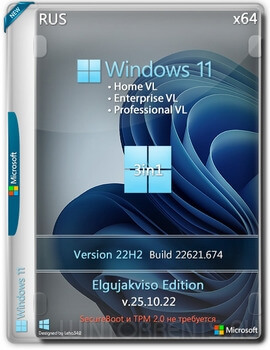 Windows 11 3in1 VL (x64) 22H2 Elgujakviso Edition v.25.10.22