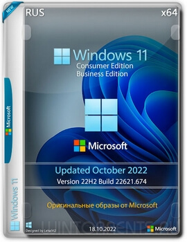 Оригинальные образы Windows 11 22H2 Build 22621.674 (Updated October 2022) RUS от Microsoft
