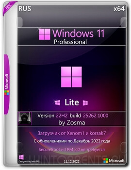 Windows 11 Pro x64 Lite 22H2.25262.1000 by Zosma